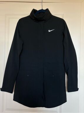 Nike Golf Women's Storm Fit Long Jacket with Stowable Hood Black Size Small